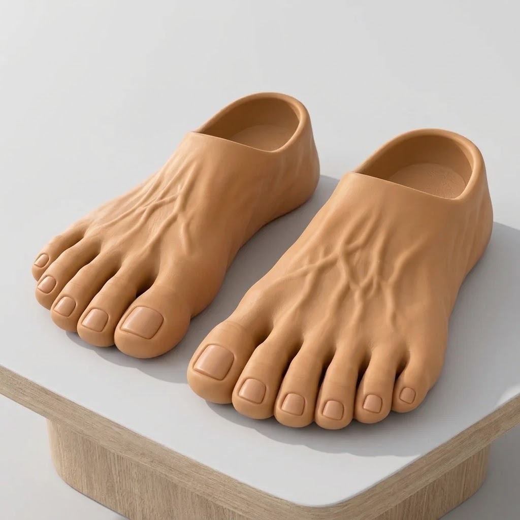 Realistic Barefoot Novelty Slippers – Funny Big Toe Costume Shoes for Indoors & Parties