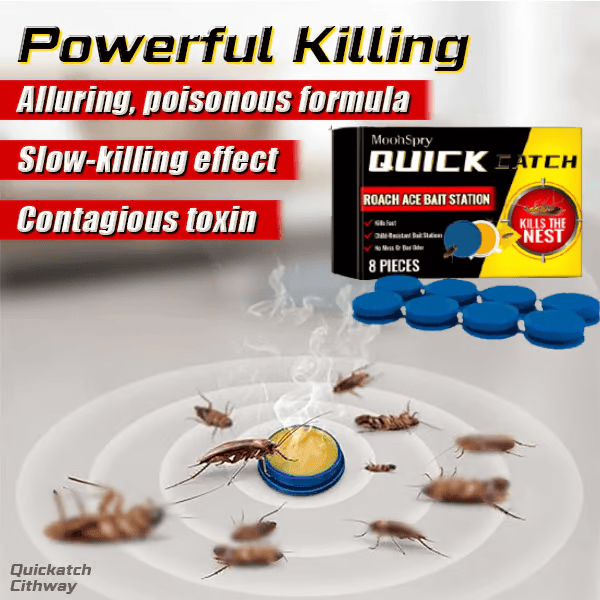 Quick Catch Cockroach Killer Bait Trap Boxes (8 Pcs/Set)