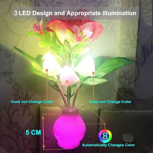 LED Sensor Dream Mushroom Night Light Lamp – Multi Color (1 Pc)