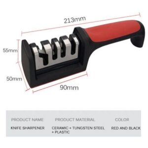 Kitchen 4-Segment Knife Sharpener Household Multi-Functional Hand-Held 4-Purpose Black Sharpening Stone
