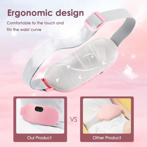 USB Rechargeable Period Pain Relief Belt with Heating & Vibration Massage | Menstrual Heating Pad for Cramps & Waist Comfort
