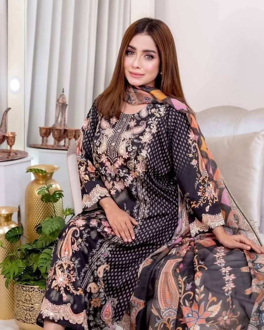 Premium Digital Printed 3 Piece Dress 4