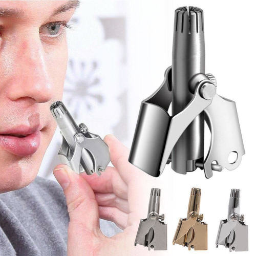 Kemei KM-108 Manual Nose Hair Trimmer | Stainless Steel Mechanical Nose & Ear Hair Trimmer | Washable Portable Grooming Tool