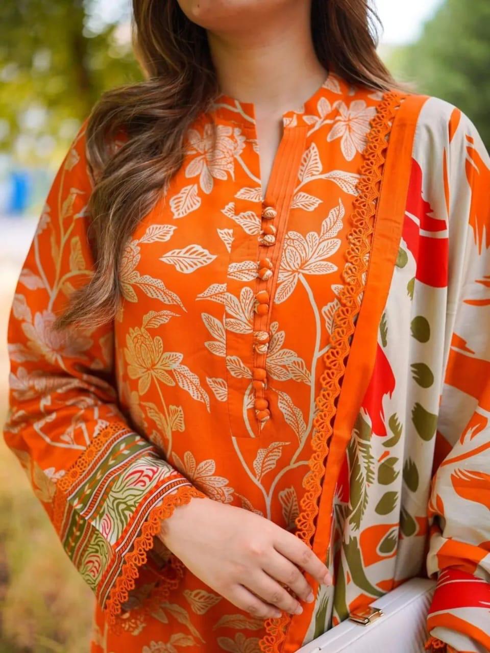 Premium Digital Printed 3 Piece Dress 7
